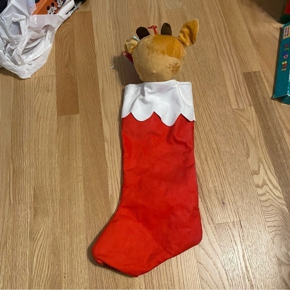 Rudolph the Red Nosed Reindeer Christmas Stocking NEW Musical Red White - Picture 3 of 4